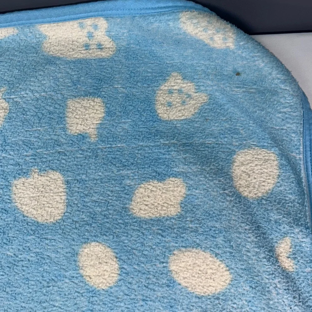 Disney Chip n Dale Blue Fleece Throw Blanket Peanuts Acorns‎ Kids Nursery 39x54